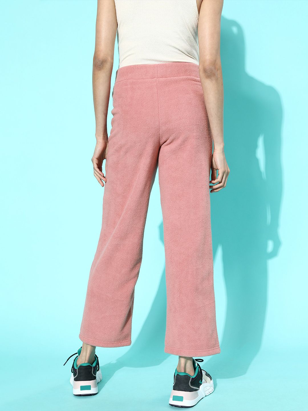 STREET 9 Women Pretty Pink Solid Fleece Trousers