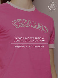 DILLINGER Typography Embroidered Raglan Sleeves Pure Cotton T-shirt