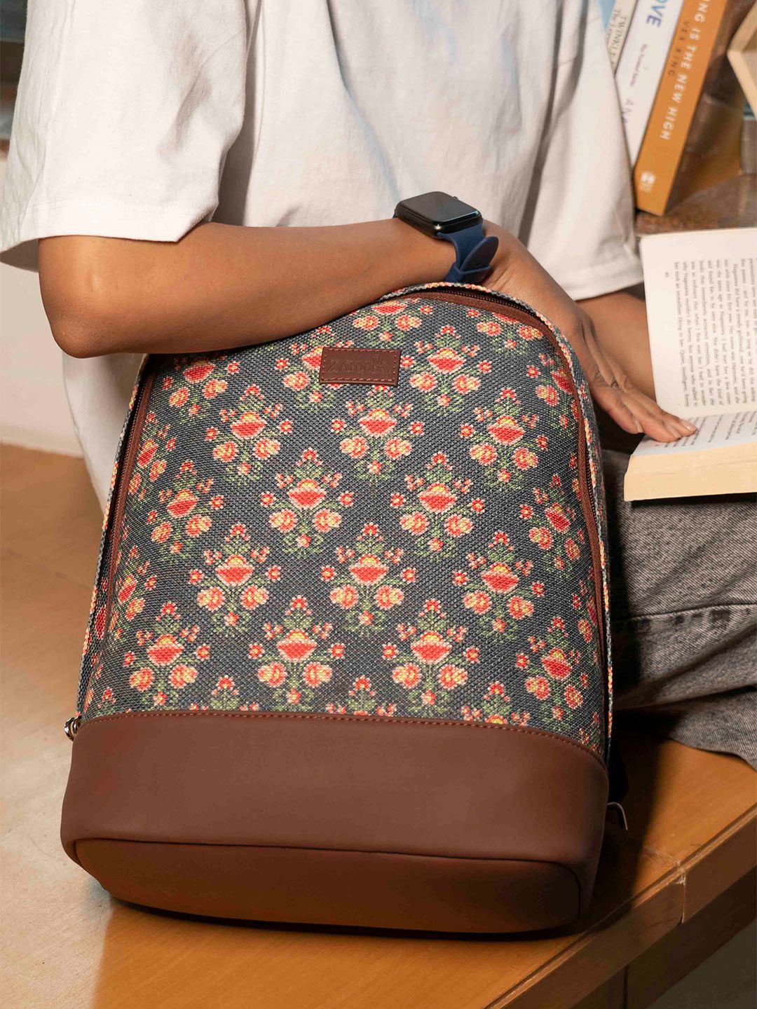 ZOUK Ethnic Motifs Printed Backpack