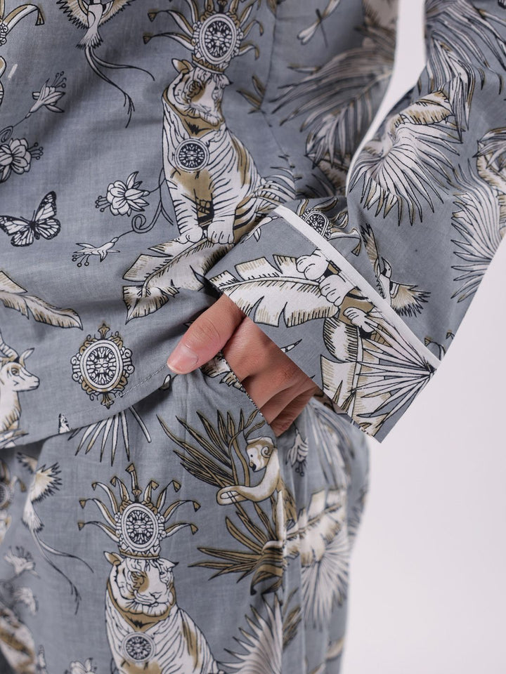 SANSKRUTIHOMES Women Printed Pure Cotton Night suit