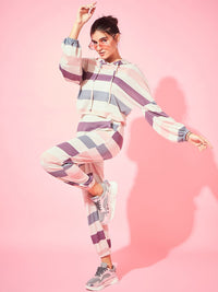 Athena Striped Sweatshirt With Joggers Co-Ords