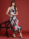Indo Era Floral Printed Lace Detailed Pure Cotton Kurta with Trousers