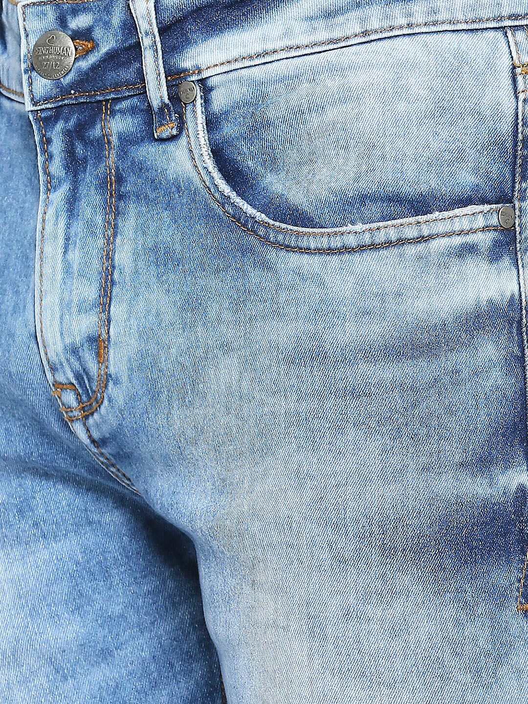 Being Human Men Skinny Fit Mid-Rise Clean Look Heavy Fade Stretchable Jeans