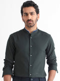 RARE RABBIT Men Tehran Band Collar Slim Fit Shirt