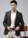 Park Avenue Checked Slim Fit Notched Lapel Single-Breasted Formal Blazer