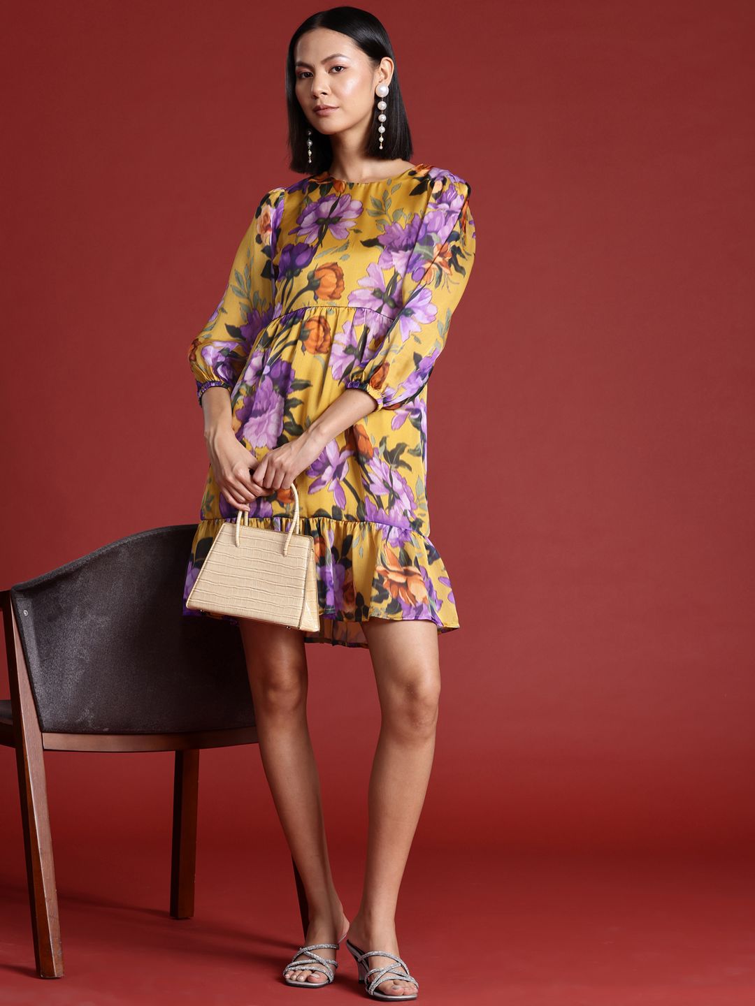 all about you Floral Print A-Line Mini Dress