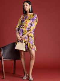 all about you Floral Print A-Line Mini Dress