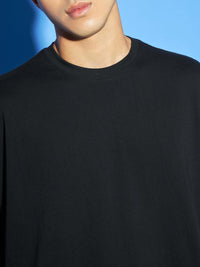 Bewakoof Men Black Solid Round Neck T-shirt
