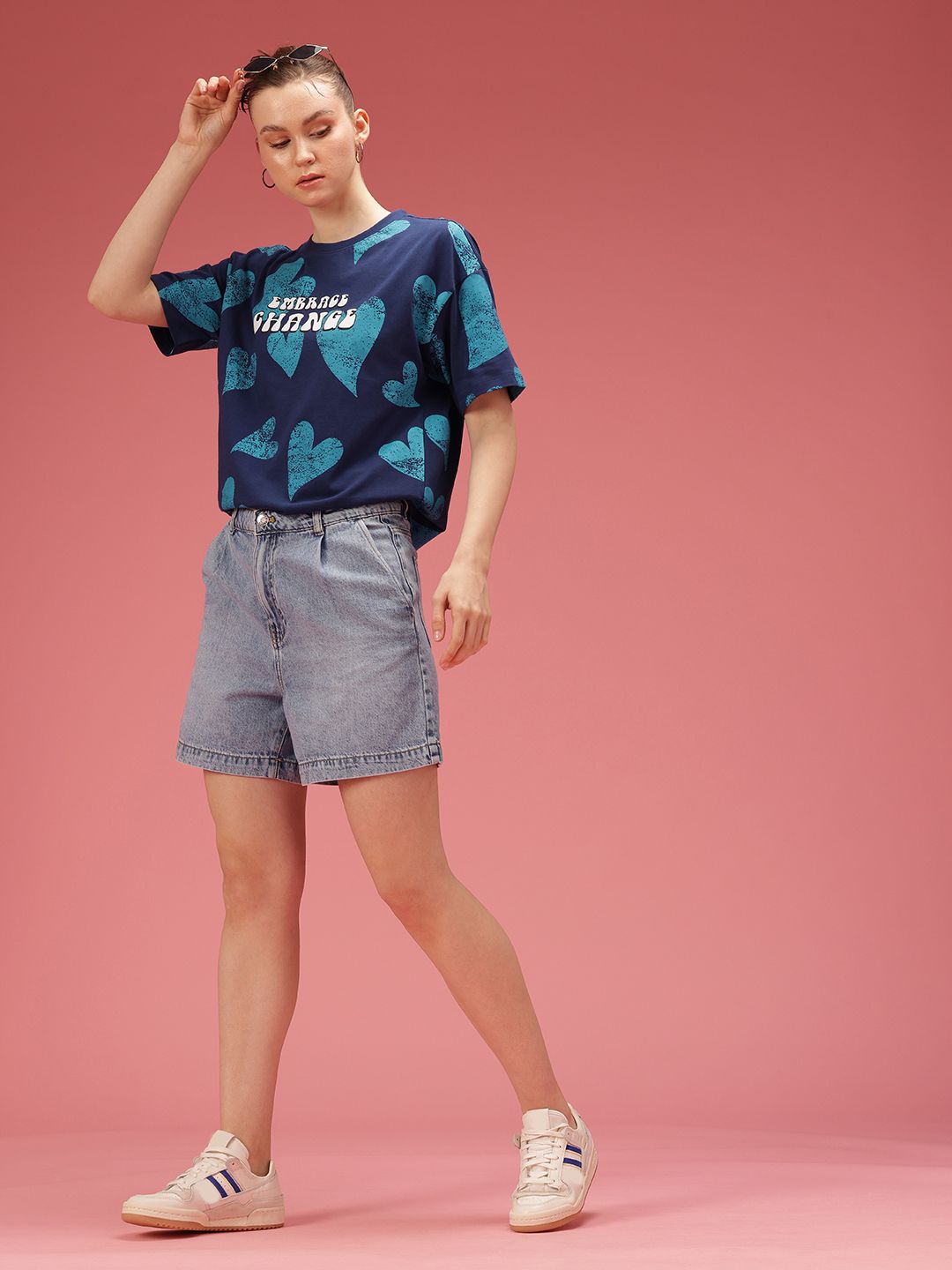 DressBerry Pure Cotton Graphic Printed Relaxed Fit T-shirt