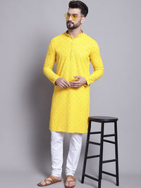 SOJANYA Geometric Embroidered Sequence Mandarin Collar Pure Cotton Kurta