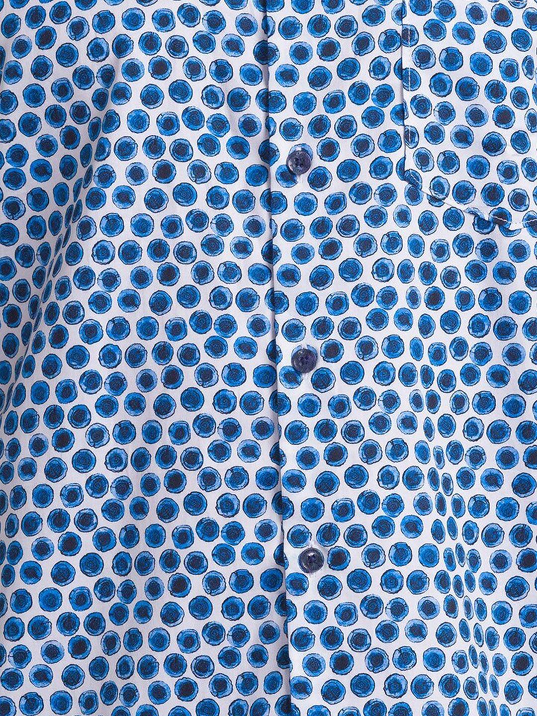 Park Avenue Men Blue Slim Fit Printed Cotton Casual Shirt