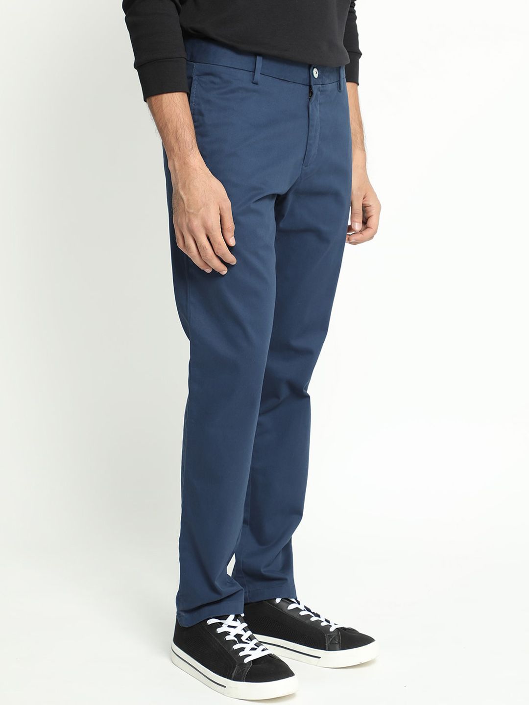 RARE RABBIT Men Pesto Mid Rise Slim Fit Cotton Trouser