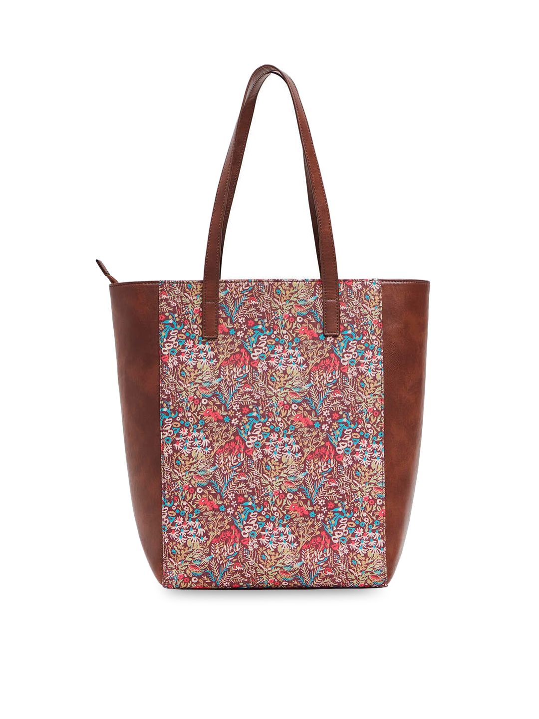 TEAL BY CHUMBAK Floral Printed Oversized Shopper Tote Bag