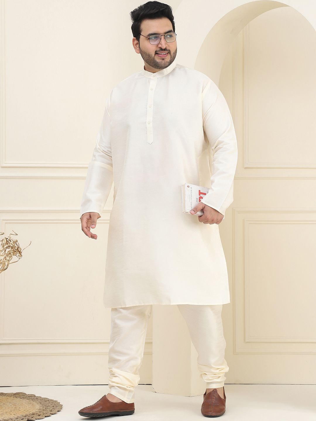 SOJANYA PLUS Size Men Off White Kurta