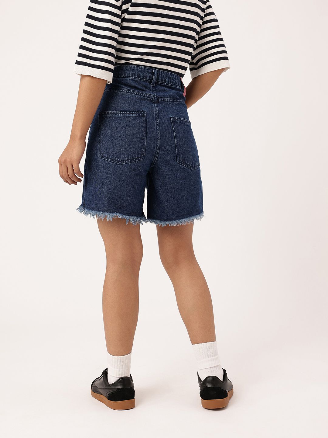 DressBerry Women Urban Vibe Frayed Denim Shorts