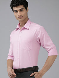 Park Avenue Slim Fit Grid Tattersall Checks & Self Design Opaque Formal Shirt With Pocket