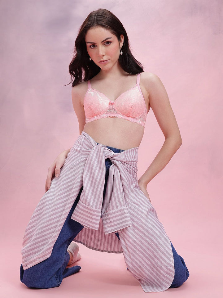 DressBerry Floral Bra Medium Coverage Lightly Padded