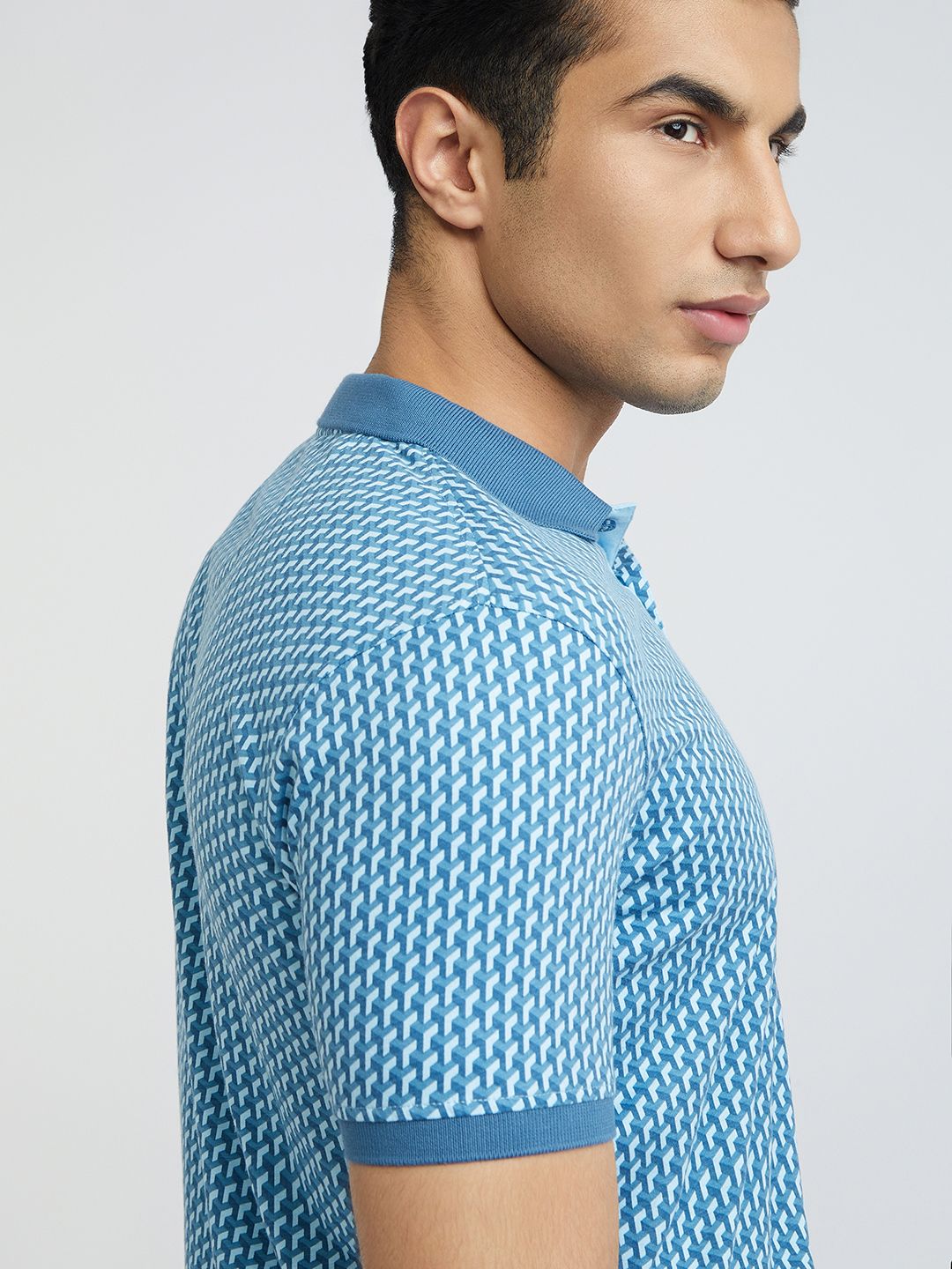 Park Avenue Men Printed Polo Collar Slim Fit T-shirt