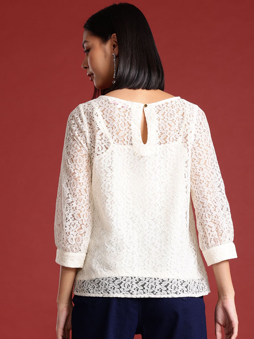 all about you Floral Puff Sleeve Lace Top