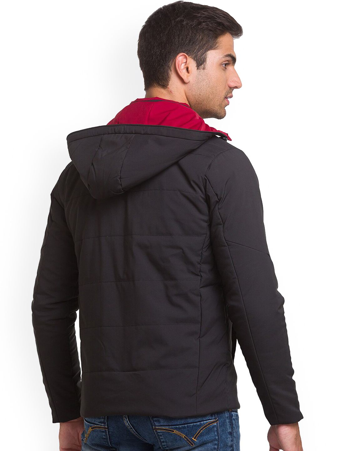 Being Human Men Black Longline Padded Jacket