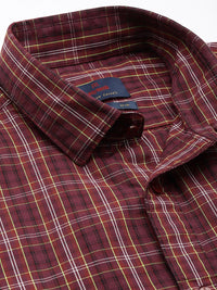 Raymond Pure Cotton Slim Fit Checked Casual Shirt