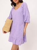 DressBerry Schiffli Splendor Cotton Mini A-Line Dress