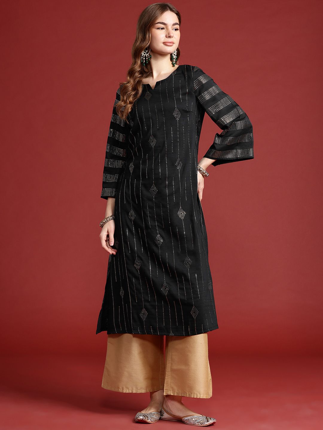 Anouk Tyohaar Collection Embellished Flared Sleeves Kurta