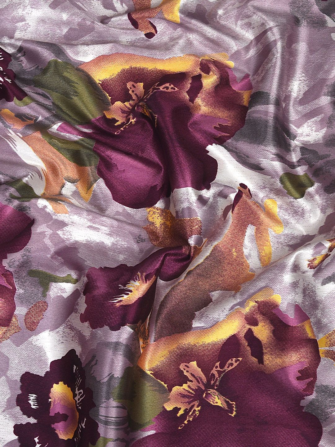 Cortina Purple & Brown Set of 2 Floral Window Curtain