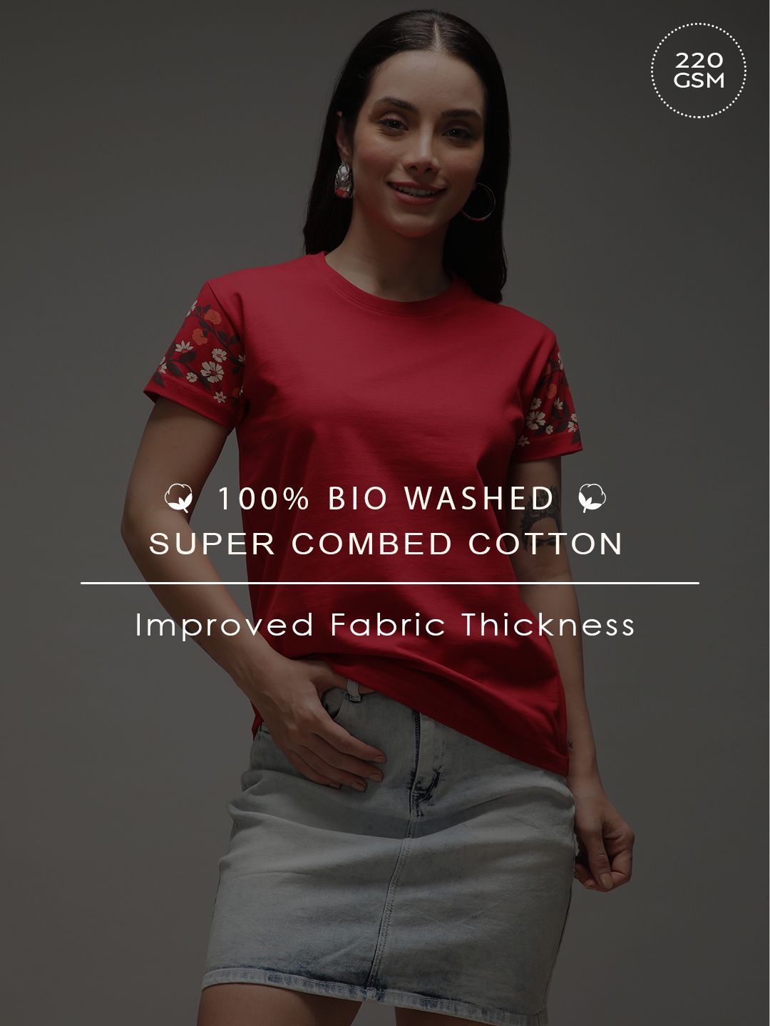 DILLINGER Women Regular Fit Crew Neck Sleeve Printed Tshirt