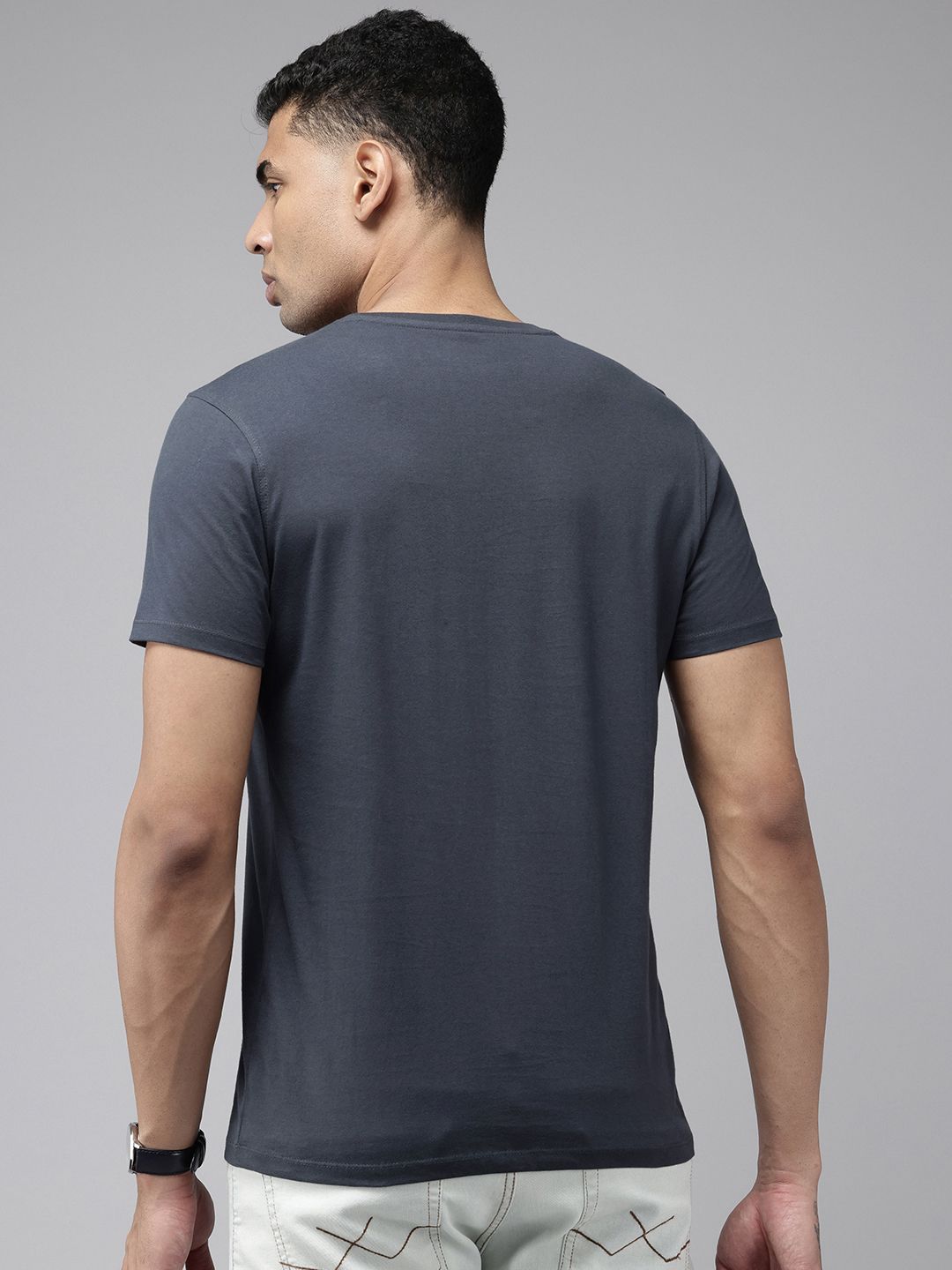 SPYKAR Typography Printed Pure Cotton Slim Fit T-shirt