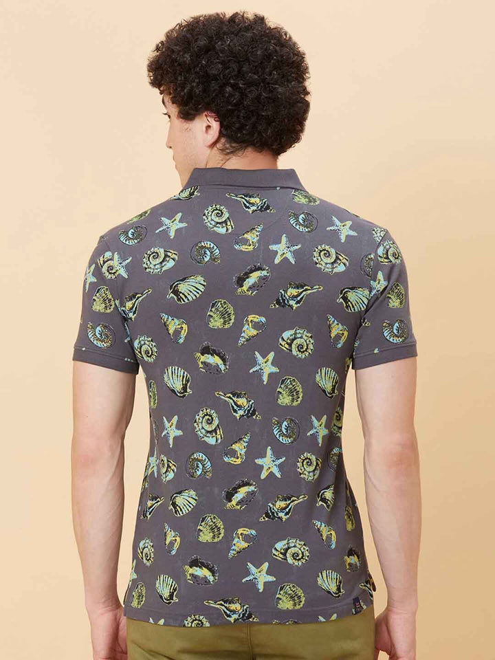 Being Human Conversational Printed Polo Collar Pure Cotton T-shirt