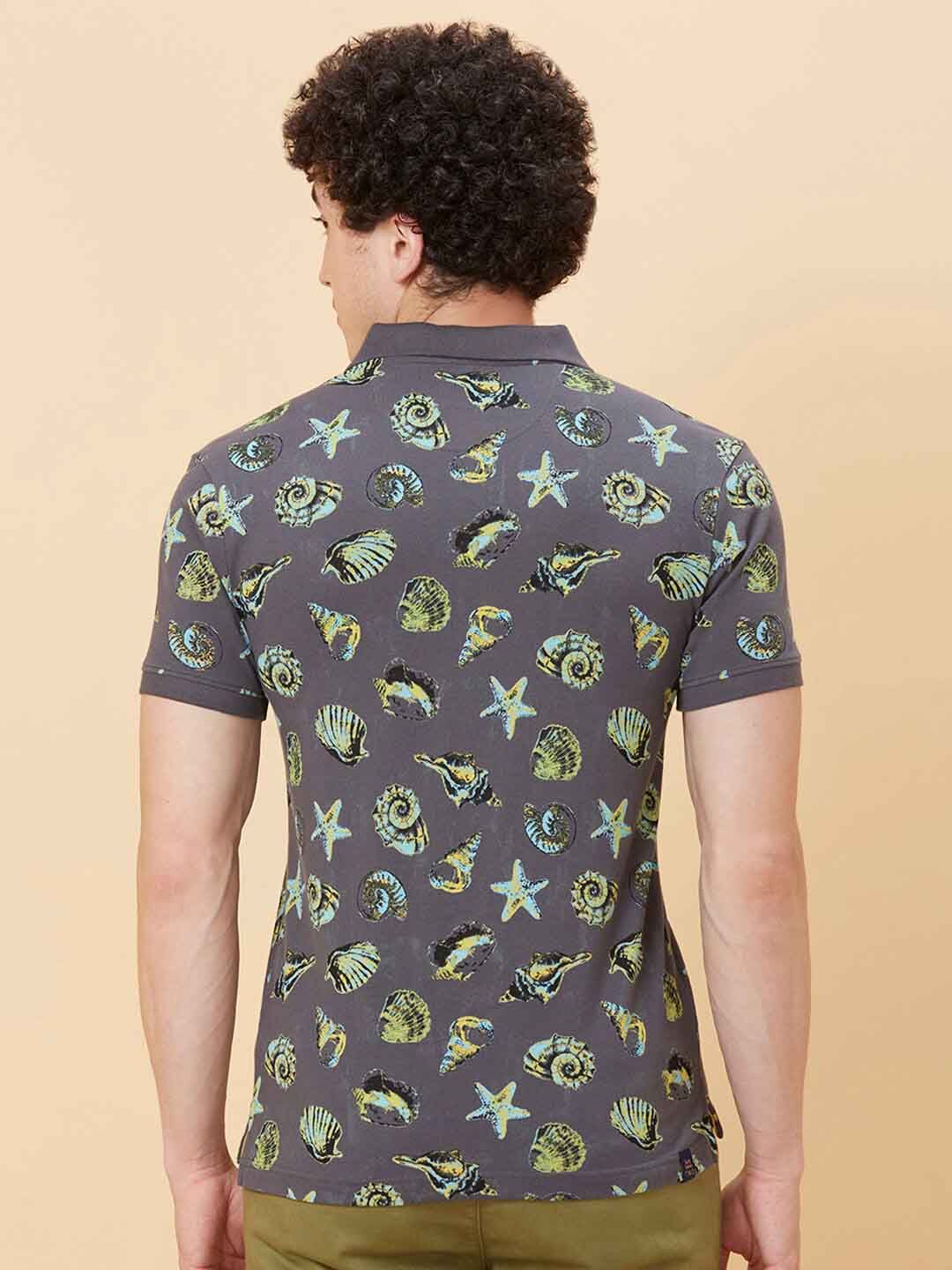 Being Human Conversational Printed Polo Collar Pure Cotton T-shirt