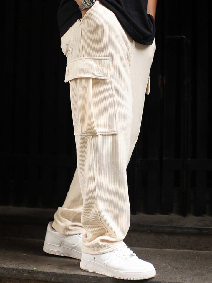 Powerlook Men Side Pocket Baggy Fit Cotton Track Pant