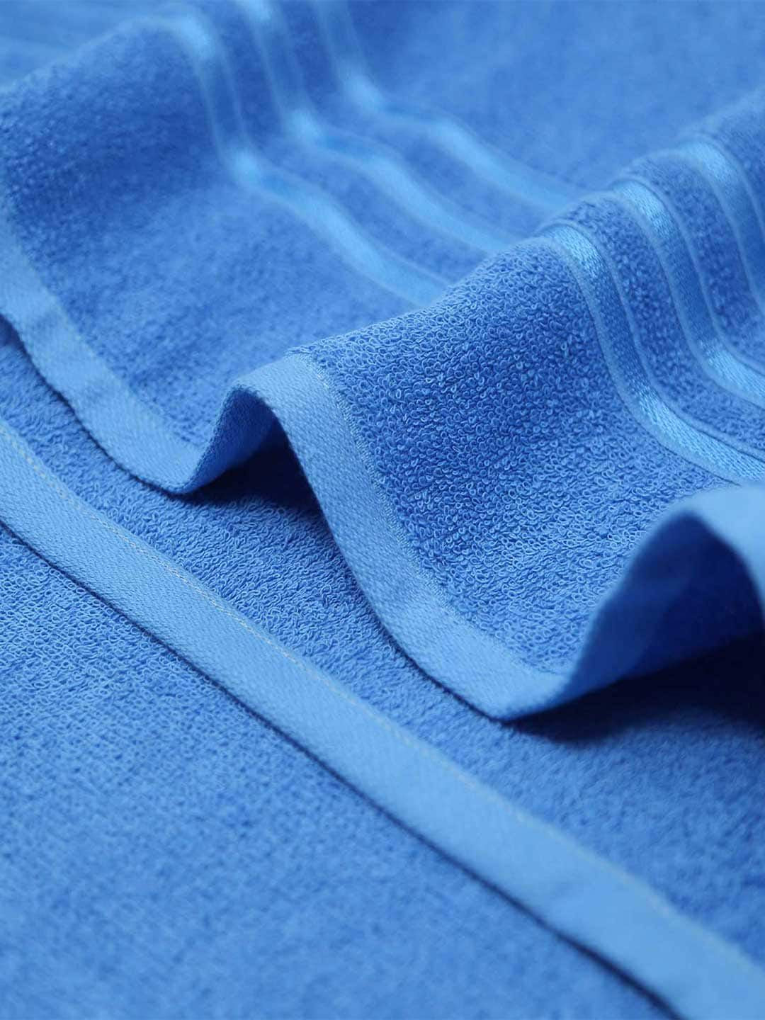 MYTRIDENT Blue 400 GSM Pure-Cotton Bath Towel