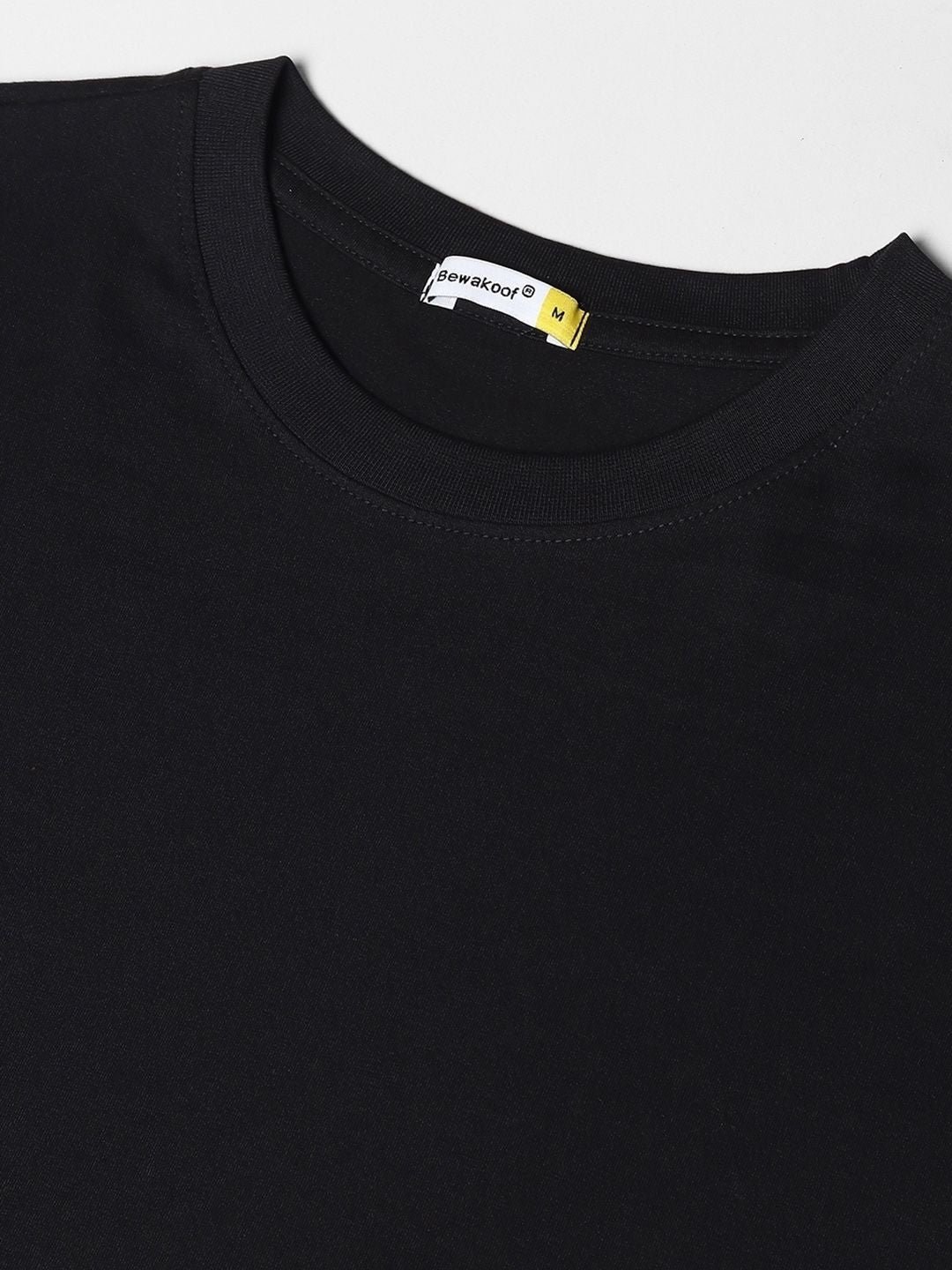 Bewakoof Men Black Solid Oversized T-shirt