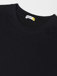 Bewakoof Men Black Solid Oversized T-shirt