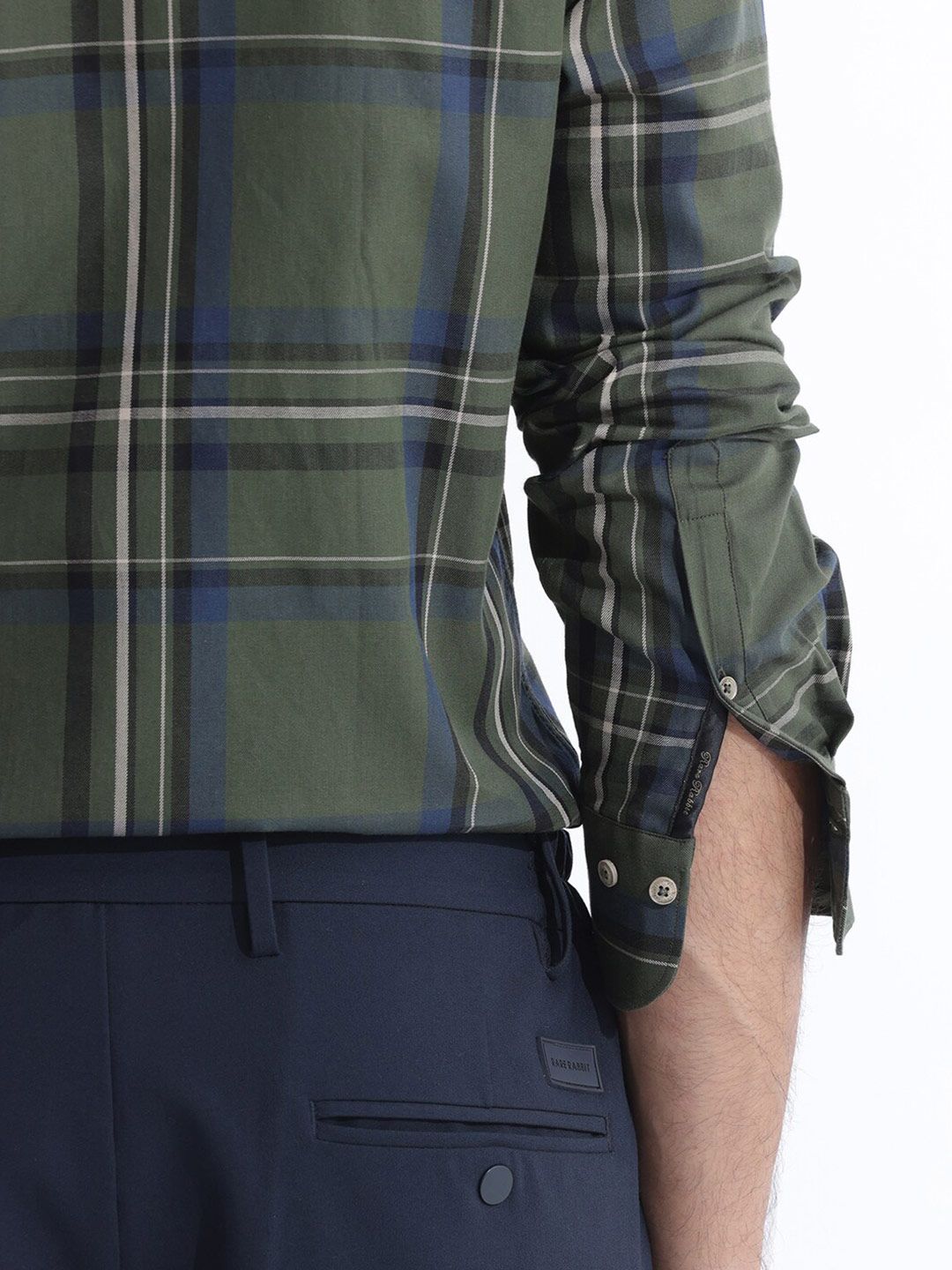 RARE RABBIT Men Cosen Slim Fit Checked Cotton Shirt