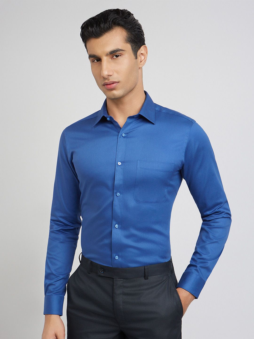 Raymond Slim Fit Opaque Pure Cotton Formal Shirt