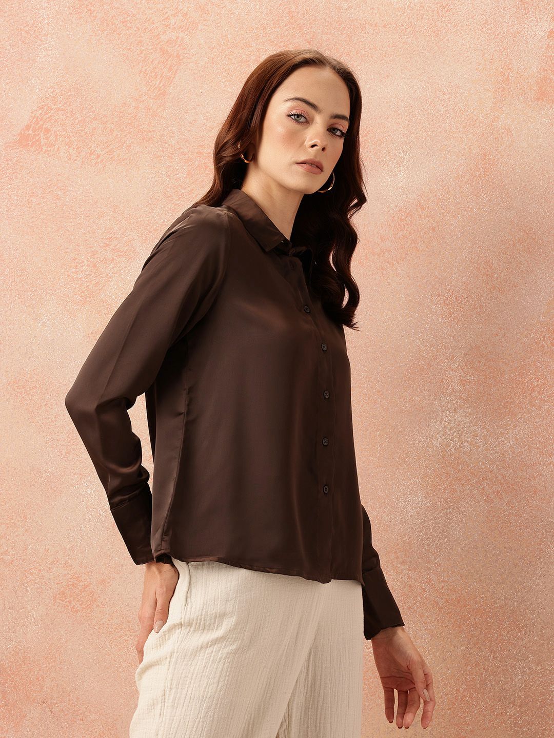 all about you Satin Finish Casual Shirt