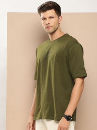 Difference of Opinion Men Typography Printed Pure Cotton Oversized T-shirt