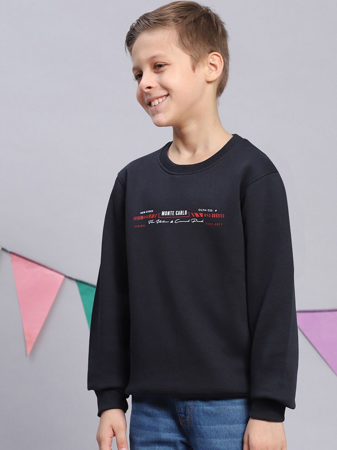 Monte Carlo Boys Typography Printed Pullover