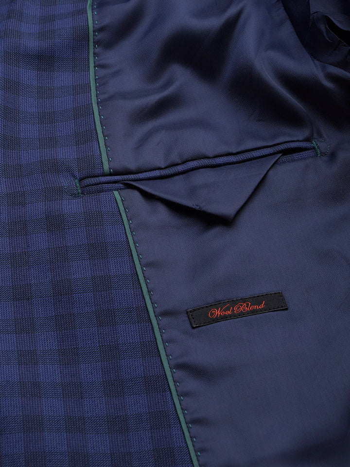 Raymond Contemporary Fit Checked Single-Breasted Formal Blazer