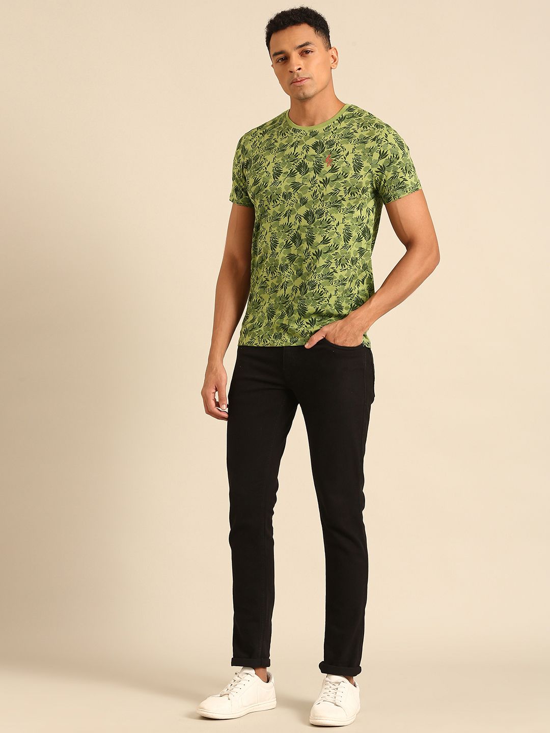 Being Human Pure Cotton Tropical Printed T-shirt