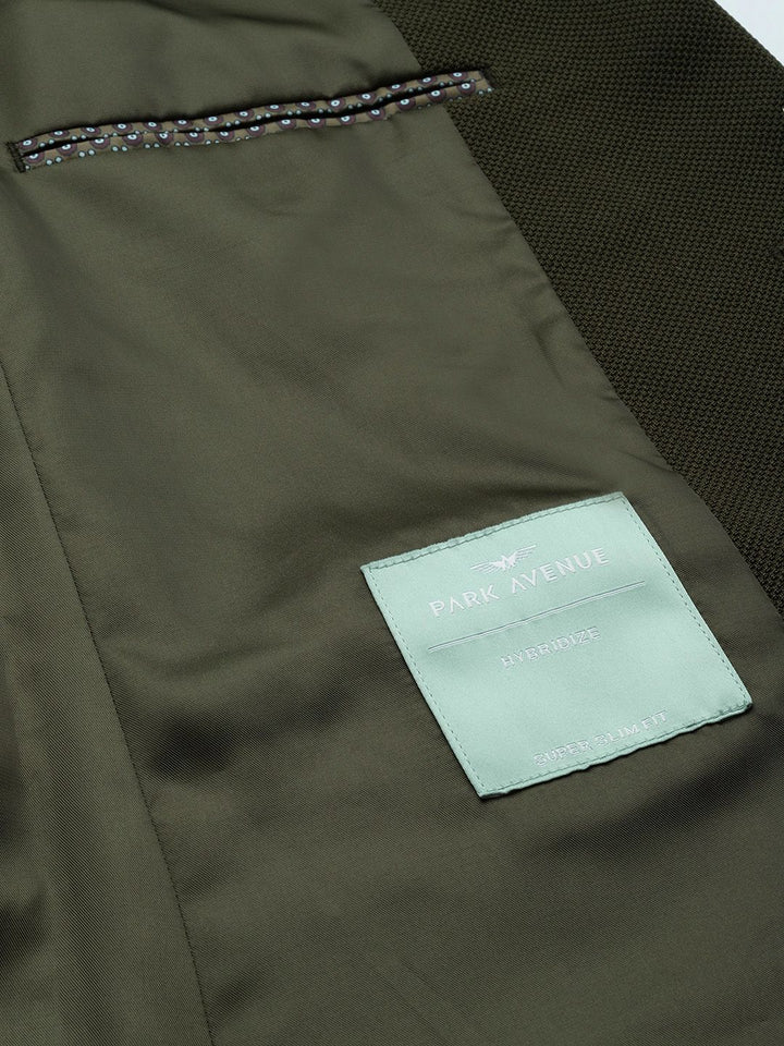 Park Avenue Textured Super Slim Fit Single-Breasted Formal Blazer