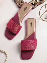 Anouk Women Woven Design Ethnic Open Toe Flats