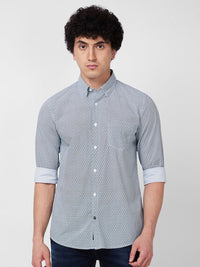 SPYKAR Geometric Printed Cotton Casual Shirt
