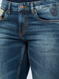 SPYKAR Men Slim Fit Low-Rise Low Distress Heavy Fade Jeans