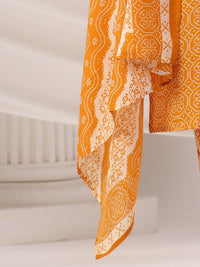 Indo Era Women Bandhani Printed Regular Mirror Work Kurta Trousers With Dupatta