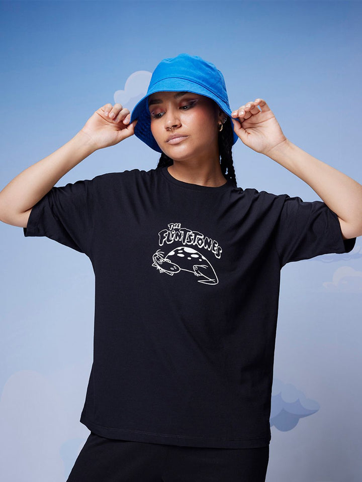 Bewakoof Official Cartoon Network Merchandise The Flintstones Printed Oversized T-shirt