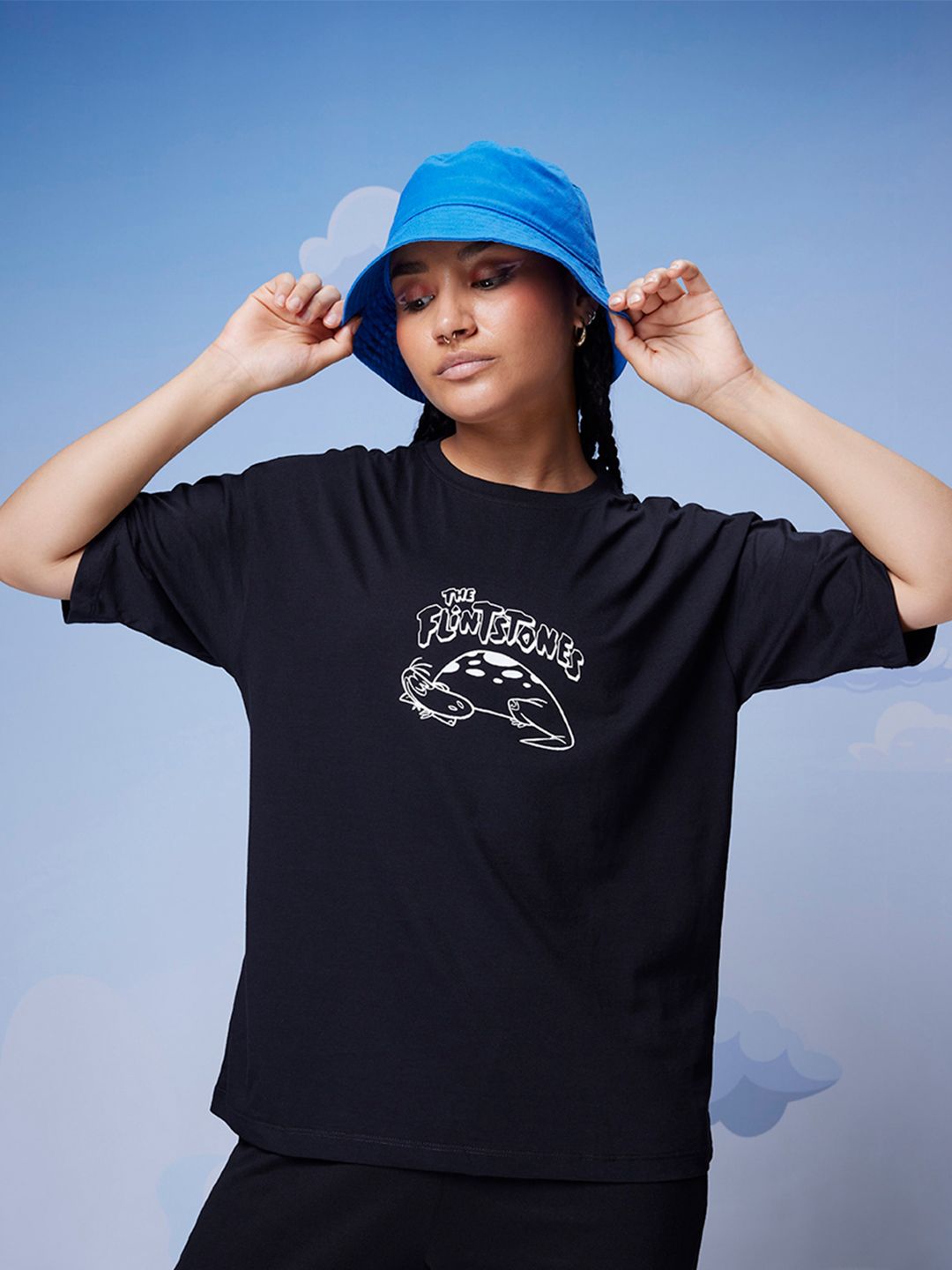 Bewakoof Official Cartoon Network Merchandise The Flintstones Printed Oversized T-shirt